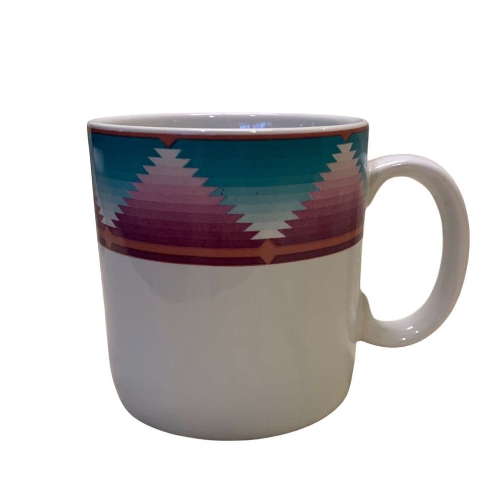 Furio Coffee Mug‎ White Merida Southwest Aztec Geometric Teal Pink